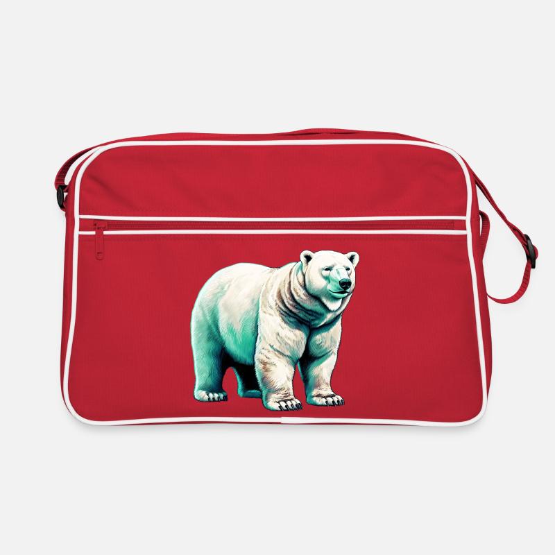 Weißer Eisbär Retro Tasche