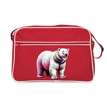 White polar bear - Retro Bag - red/white - Front