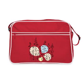 Delicate Botanical Pattern in Soft Tones - Retro Bag - red/white - Front