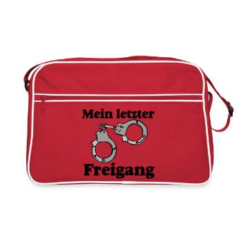 Junggesellenabschied , JGA , Mein letzter Tag - Retro Tasche - Rot/Weiß - Vorne