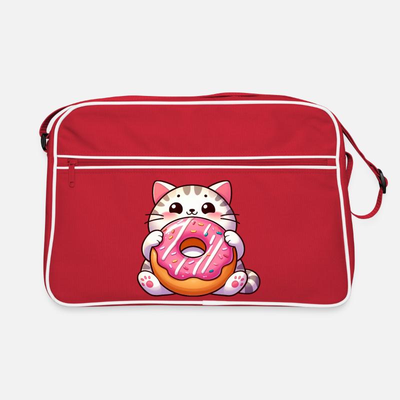 Chat mignon avec dessert beignet dent sucrée Sac Retro