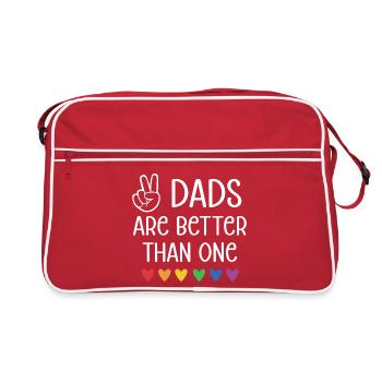 LGBTQ Pride Month - Two Dads Are Better Than One - Retro Bag - red/white - Front