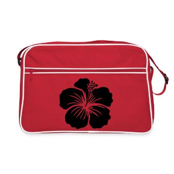 Fleur d’hibiscus – Icône SVG noir ou blanc Icône - Sac Retro - rouge/blanc - Devant