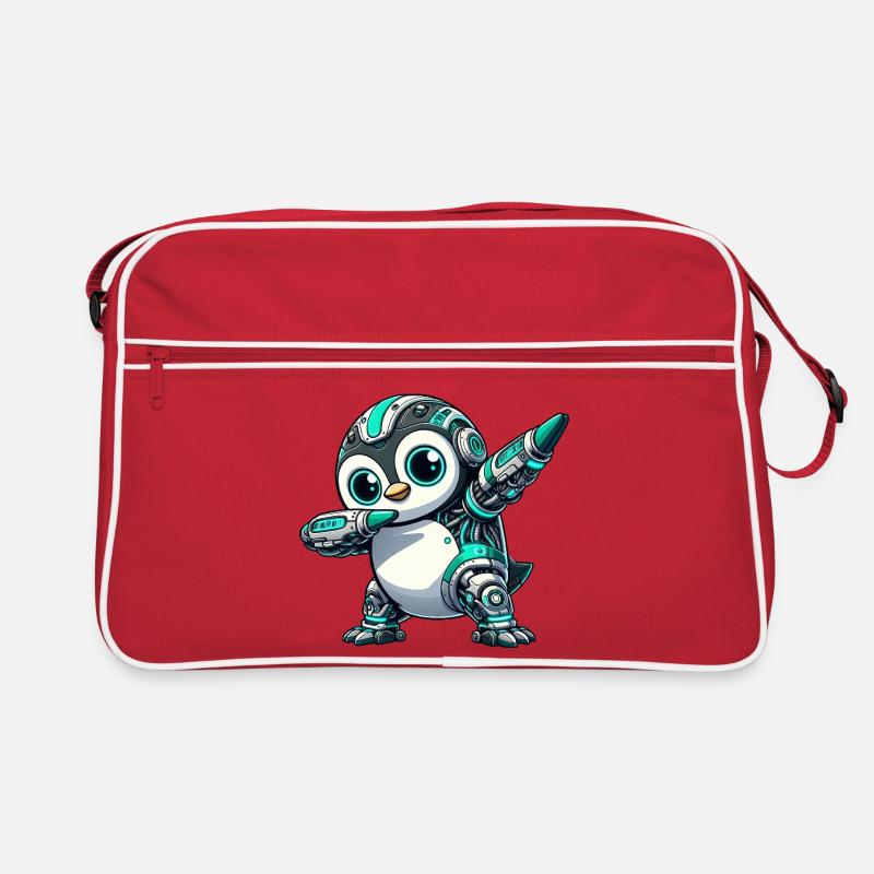 Astronaute pingouin cool avec cyborg dabbing Sac Retro