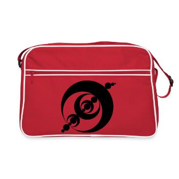 Kosmisches spiralförmiges Kornkreis-Design - Retro Tasche - Rot/Weiß - Vorne