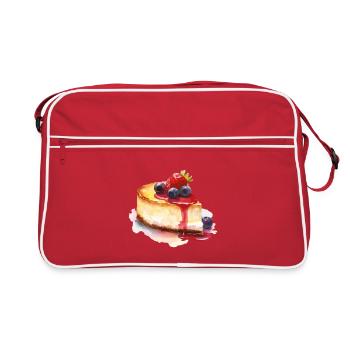 Gâteau au fromage aquarelle Baies - Sac Retro - rouge/blanc - Devant