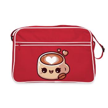 Tasse latte cœur mignon cartoon - Sac Retro - rouge/blanc - Devant