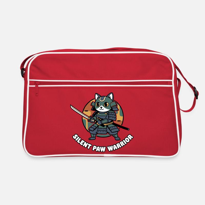Silent Paws Samouraï Guerrier Chat Sac Retro