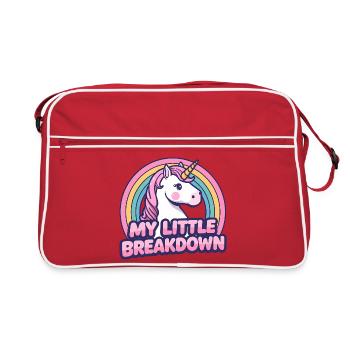 Unicorn My Little Breakdown Cartoon - Retro Bag - red/white - Front