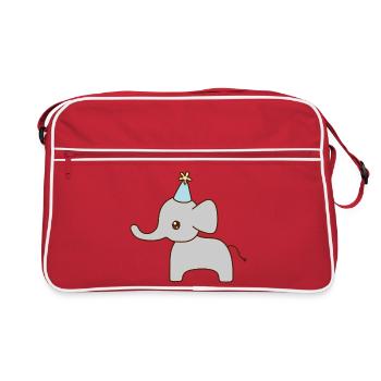 Chapeau de fête éléphant - Sac Retro - rouge/blanc - Devant