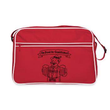 Herr Bier - Ein Prosit der Gemütlichkeit - Retro Tasche - Rot/Weiß - Vorne