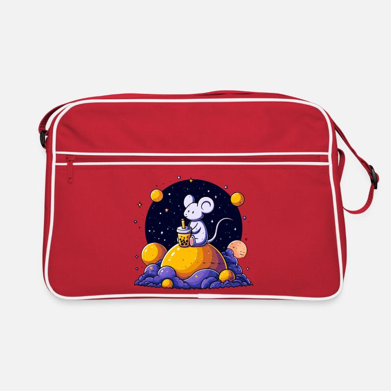 Raummaus mit Bubble Tea Retro Tasche