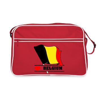 Belgium Flag with Heart - Retro Bag - red/white - Front