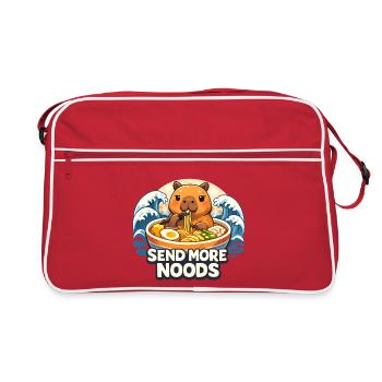 Send More Noods - Retro Tasche - Rot/Weiß - Vorne