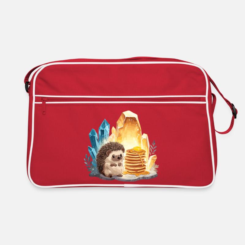 Hedgehog with pancakes in crystal cave Retro Bag