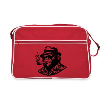 singe smoke - Sac Retro - rouge/blanc - Devant