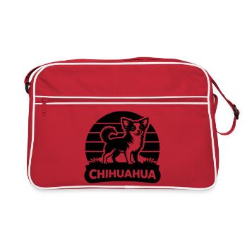 Chihuahua Silhouette - Sac Retro - rouge/blanc - Devant