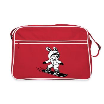 Snowboard Bunny - Retro Tasche - Rot/Weiß - Vorne