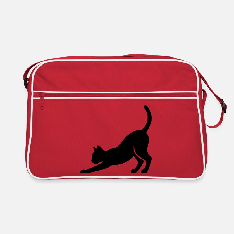 Cat Silhouette Stretch Playful Vector Retro Bag