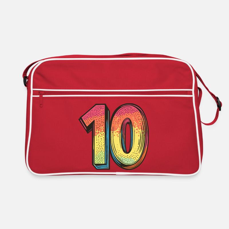 10 Nombre Coloré Sac Retro