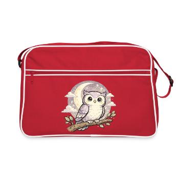 Rêve de la chouette au clair de lune - Sac Retro - rouge/blanc - Devant