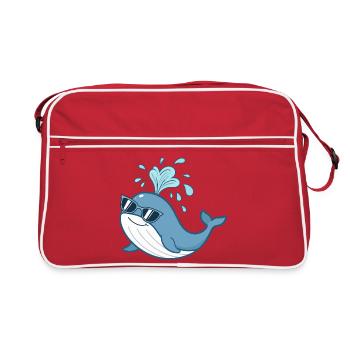 Baleine bleue solaire lunettes - Sac Retro - rouge/blanc - Devant