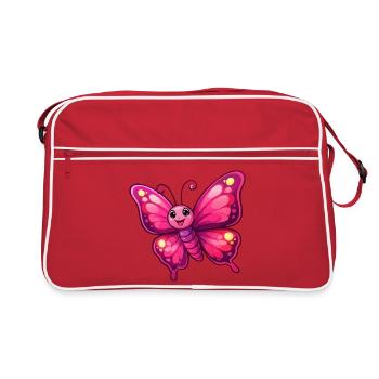 Cuddly Pink Butterfly - Retro Bag - red/white - Front