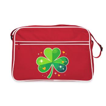 Fête de la Saint-Patrick Trèfle Lucky - Sac Retro - rouge/blanc - Devant