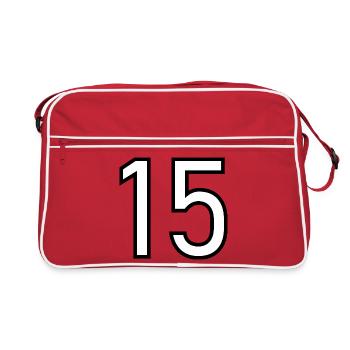 15. 15 ANS. 15e ANNIVERSAIRE. ANNIVERSAIRE 15 ANS. - Sac Retro - rouge/blanc - Devant
