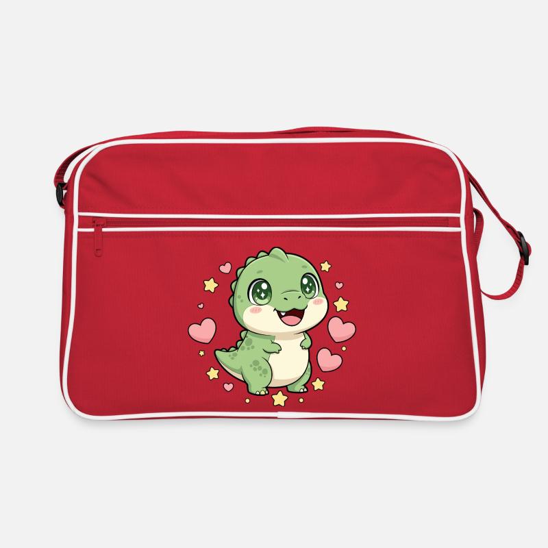 Little dinosaur with a star heart Retro Bag