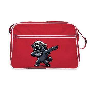 Dabbing Horse - Retro Bag - red/white - Front