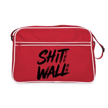 Shit the wall on - Retro Bag - red/white - Front