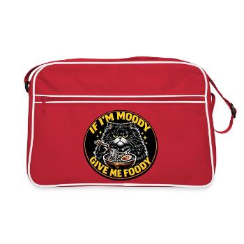 Mood Cat Ramen Dit Cadeau de la nourriture - Sac Retro - rouge/blanc - Devant