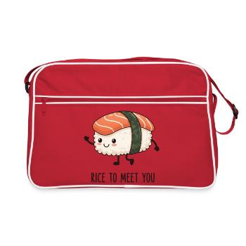 Rice To Meet You - Retro Bag - red/white - Front