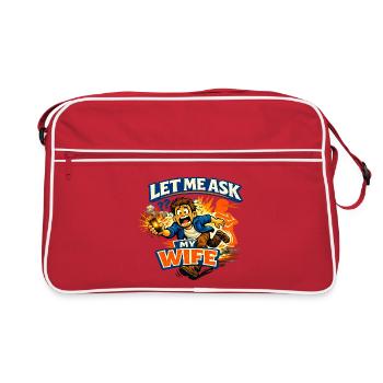 Ehehumor-Action Klassiker: Lass mich meine Frau fragen - Retro Tasche - Rot/Weiß - Vorne