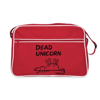 Dead Unicorn  - Retro Tasche - Rot/Weiß - Vorne