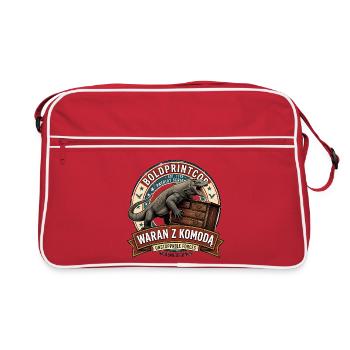 Monitor lizard with a chest of drawers. Retro style - Retro Bag - red/white - Front