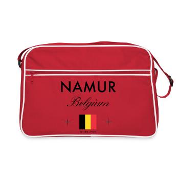 Coordonnées de Namur Belgique Souvenir de voyage - Sac Retro - rouge/blanc - Devant
