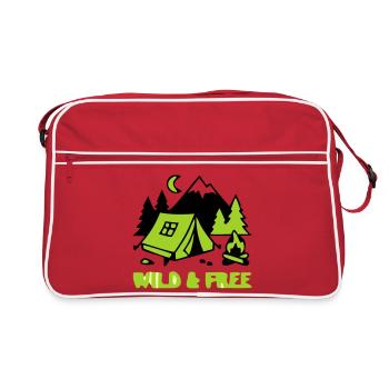 Camping Tent Nature Graphic - Retro Bag - red/white - Front
