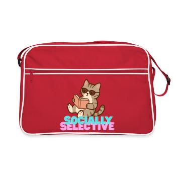 Lecture sélective sociale des chats - Sac Retro - rouge/blanc - Devant