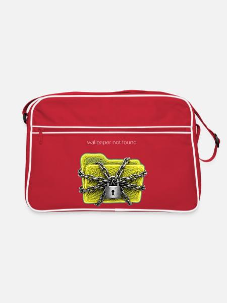 Tapete nicht gefunden – Neon-Gelber Ordnerschloss - Retro Tasche - Rot/Weiß