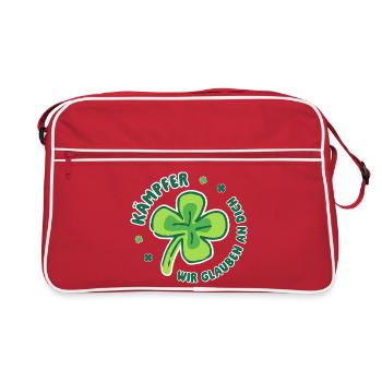 Kämpfer – Wir glauben an dich - Mutmacher - Retro Tasche - Rot/Weiß - Vorne