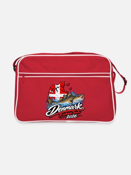 Dänemark Angelreise 2026 - Retro Tasche - Rot/Weiß