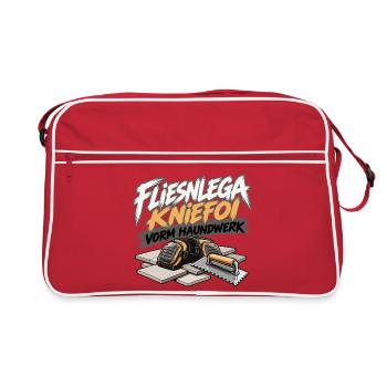 Fliesnlega Kniefoi vorm Haundwerk - Retro Tasche - Rot/Weiß - Vorne