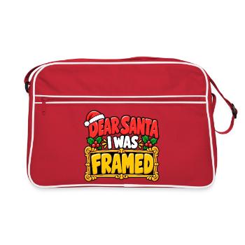 Dear Santa I Was Framed - Retro Tasche - Rot/Weiß - Vorne