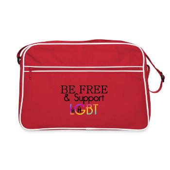 Be Free & Support LGBT - Retro Bag - red/white - Front