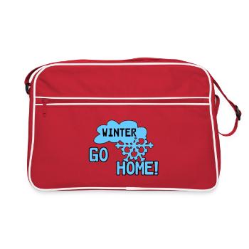 Winter Schnee lustig Spruch Geschenk - Retro Bag - red/white - Front