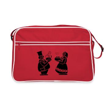 leckerer Braten - Retro Tasche - Rot/Weiß - Vorne
