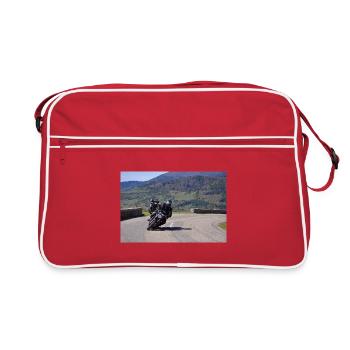 La moto se trouve dans le vent - Sac Retro - rouge/blanc - Devant