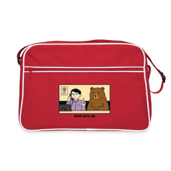 Soyez patients – Veuillez patienter - Sac Retro - rouge/blanc - Devant